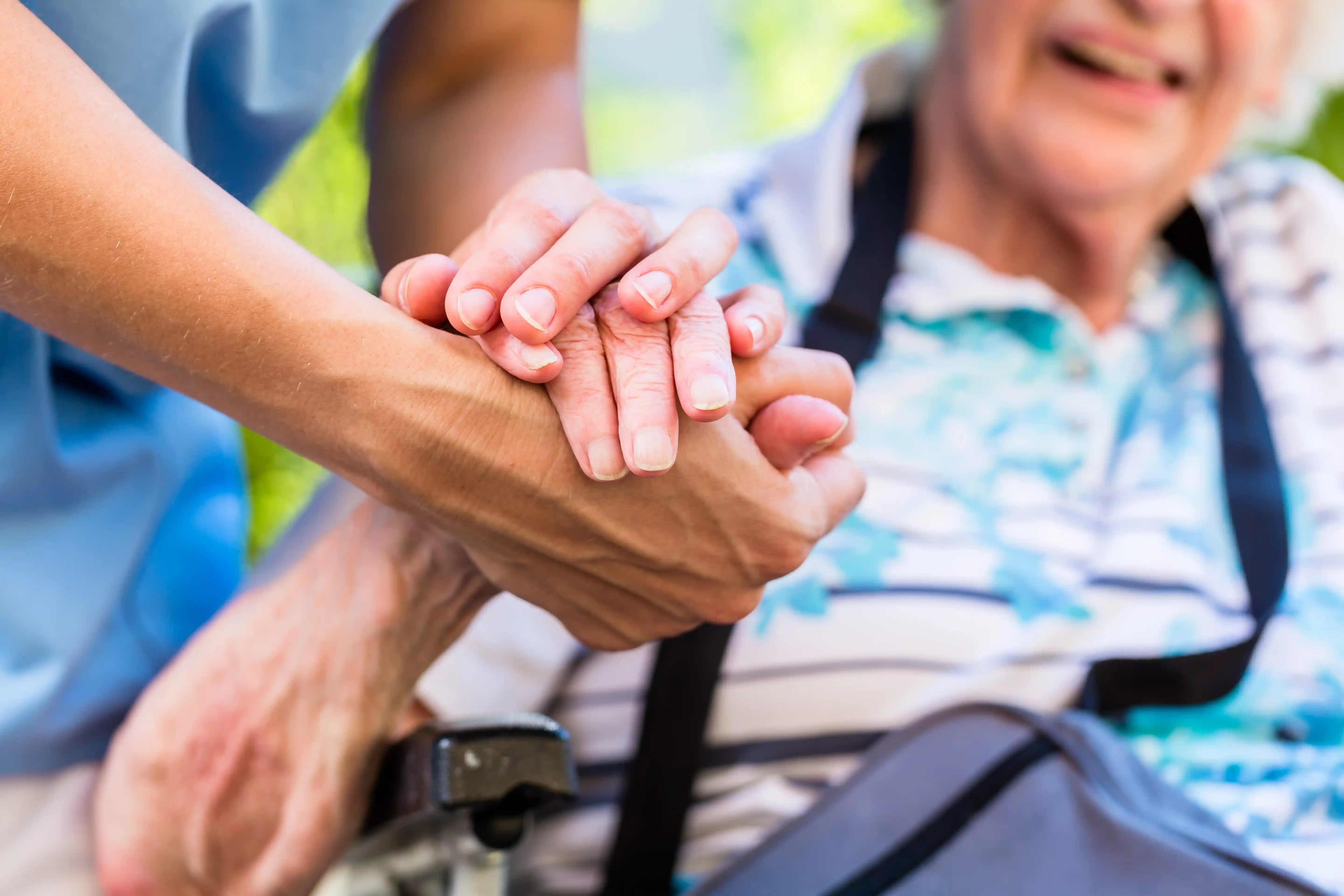 Caregiver providing attentive support in a warm home